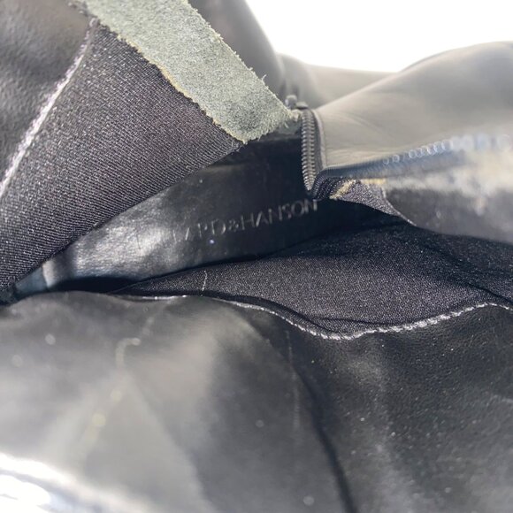 Hillard & Hanson Christine Ankle Boots Shoes Buckle Heel Pointed Toe Black - Picture 9 of 9